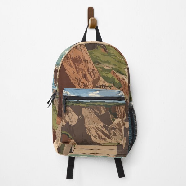Item preview, Block Island Rhode Island Retro Travel Art | Mohegan Bluffs Coastal View Illustration designed and sold by TuncGK.