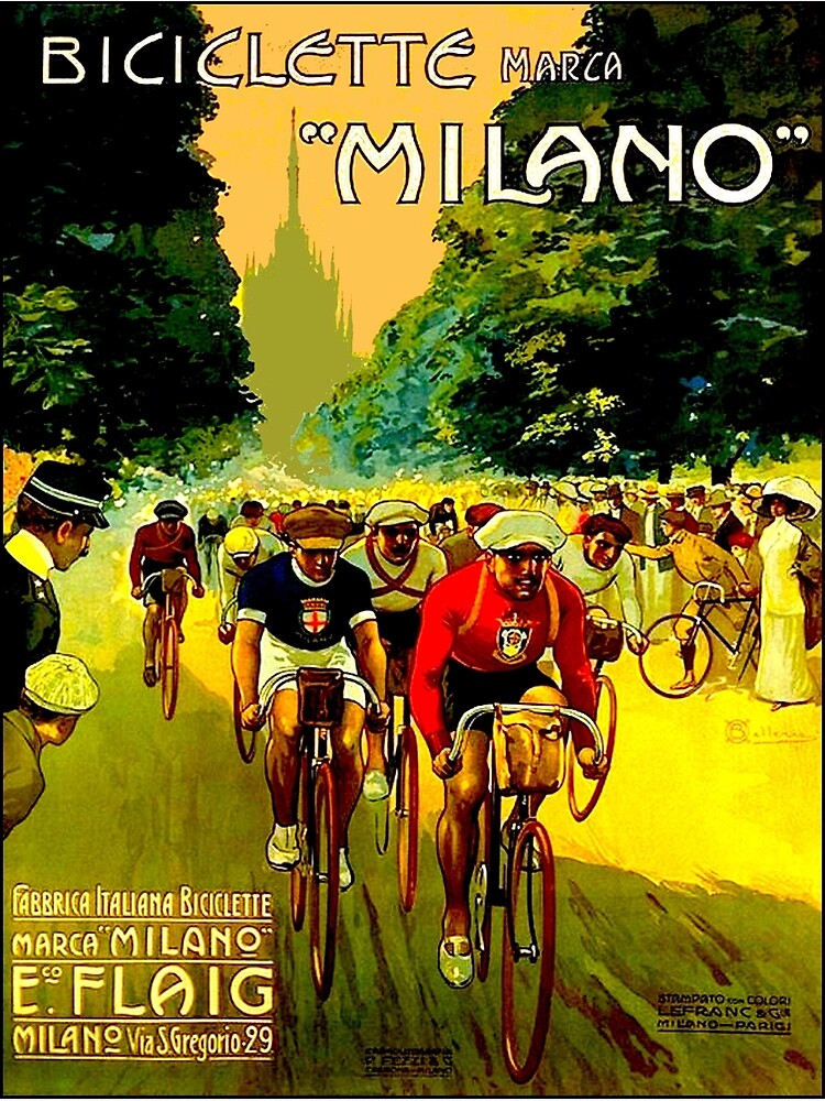 MILANO VINTAGE; Impresión de publicidad de carreras de bicicletas de posterbobs