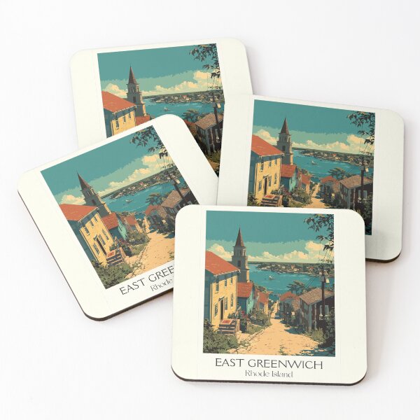 Item preview, East Greenwich Rhode Island Retro Travel Design | Historic Main Street Art designed and sold by TuncGK.