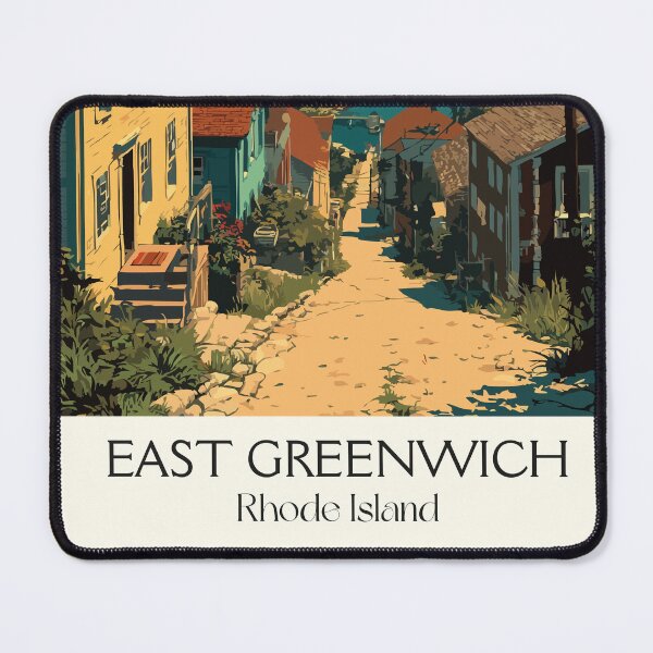 Item preview, East Greenwich Rhode Island Retro Travel Design | Historic Main Street Art designed and sold by TuncGK.