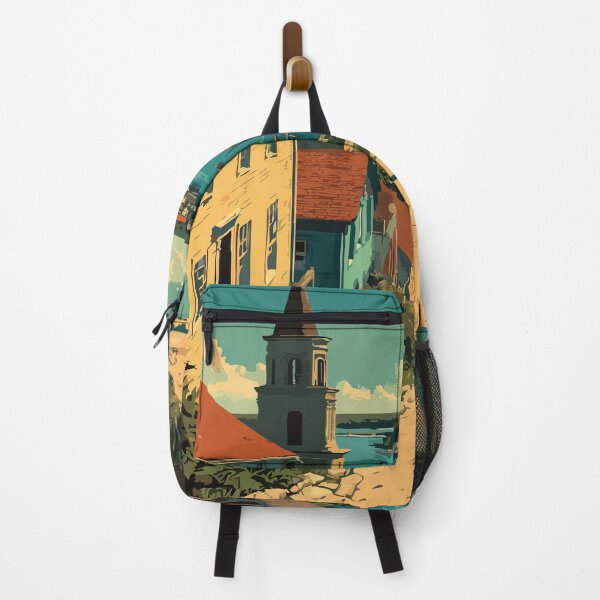 Item preview, East Greenwich Rhode Island Retro Travel Design | Historic Main Street Art designed and sold by TuncGK.