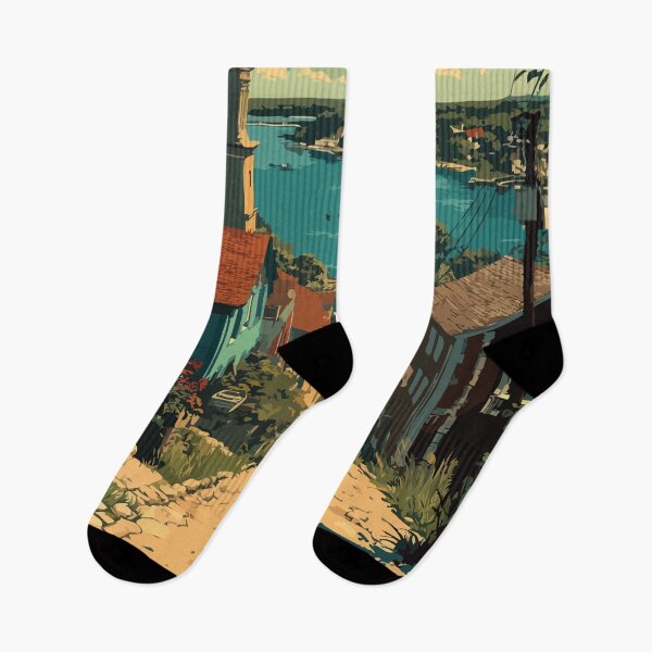 Item preview, East Greenwich Rhode Island Retro Travel Design | Historic Main Street Art designed and sold by TuncGK.