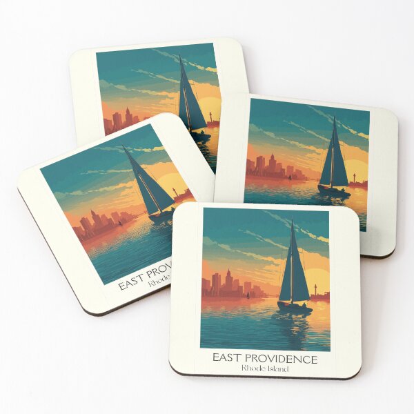 Item preview, East Providence Rhode Island Vintage Travel Art | Seekonk River Sailing Design designed and sold by TuncGK.