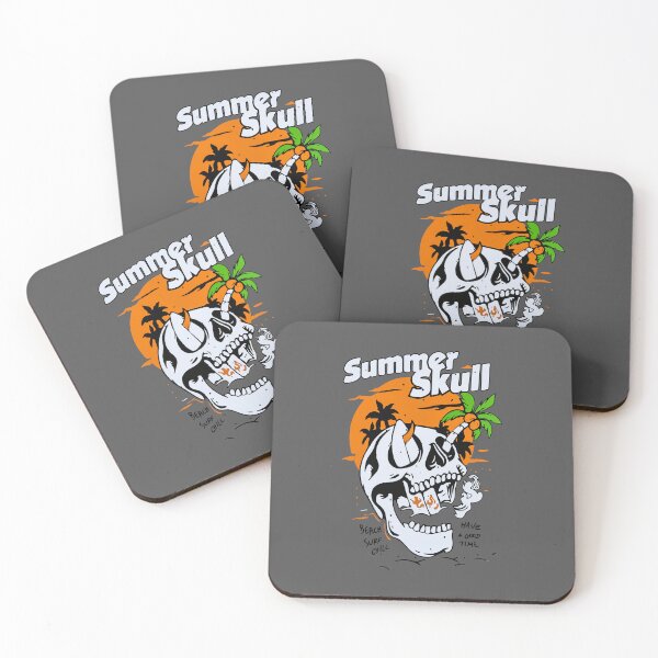 Item preview, Summer Skull Beach Vibes – Cool Skull Palm Tree Retro Surf Design designed and sold by FEBRICAST.