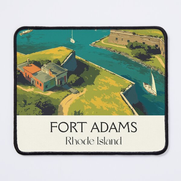 Item preview, Fort Adams Newport Rhode Island Retro Travel Art | Historic Fort and Harbor View designed and sold by TuncGK.
