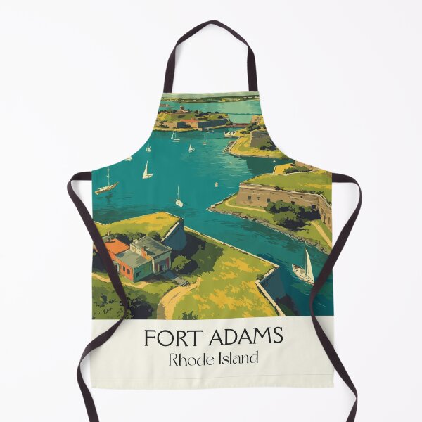 Item preview, Fort Adams Newport Rhode Island Retro Travel Art | Historic Fort and Harbor View designed and sold by TuncGK.