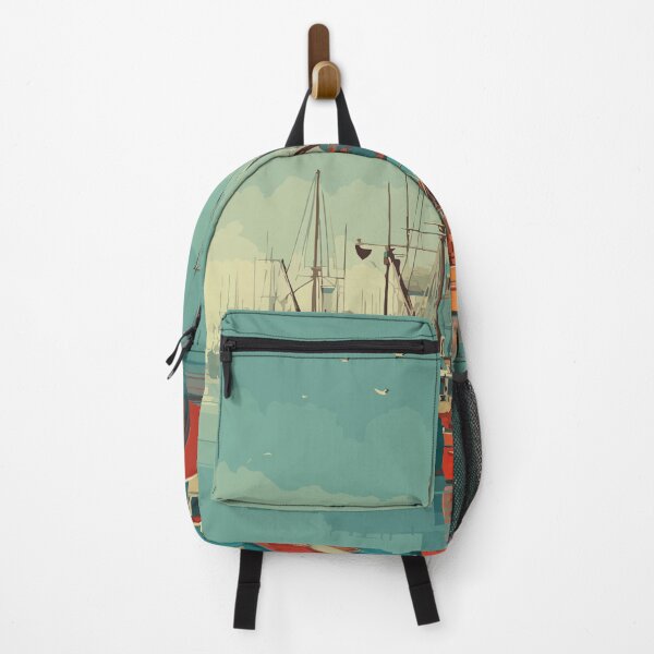 Item preview, Galilee Rhode Island Vintage Travel Design | Fishing Boat Harbor Art designed and sold by TuncGK.