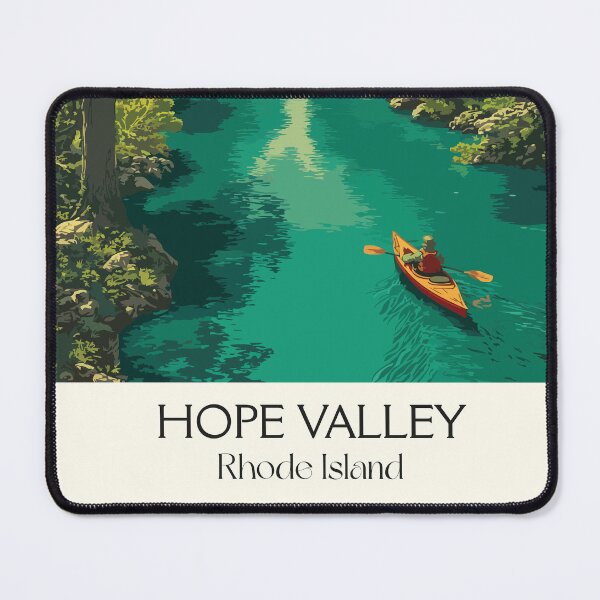 Item preview, Hope Valley Rhode Island Retro Travel Art | Wood River Kayaking Illustration designed and sold by TuncGK.