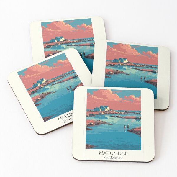 Item preview, Matunuck Rhode Island Retro Travel Art | Coastal Inlet Scenery Illustration designed and sold by TuncGK.
