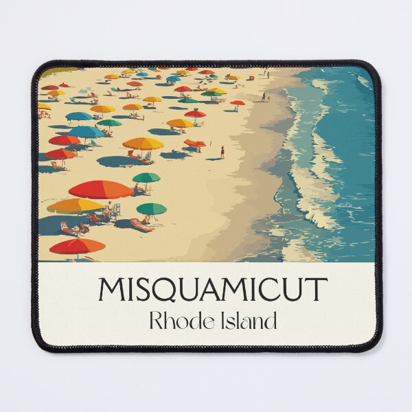 Item preview, Misquamicut Beach Rhode Island Vintage Travel Art | Summer Beach Scene Design designed and sold by TuncGK.