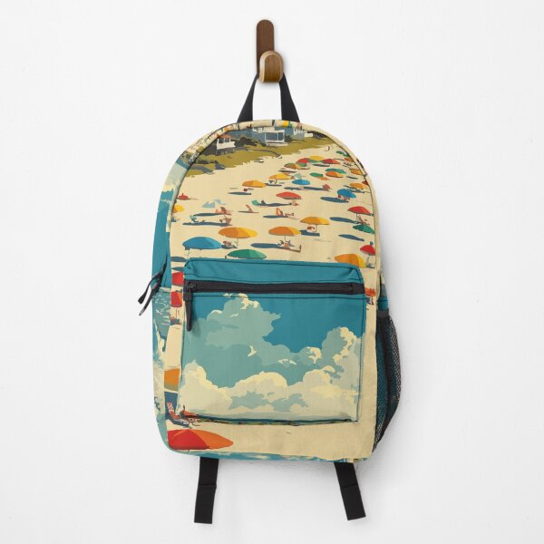 Item preview, Misquamicut Beach Rhode Island Vintage Travel Art | Summer Beach Scene Design designed and sold by TuncGK.