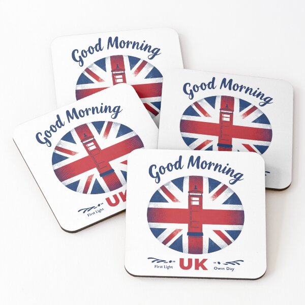 Item preview, Good Morning UK – Classic Union Jack & Red Phone Box designed and sold by Nest & Thread.