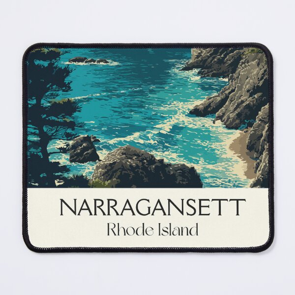 Item preview, Narragansett Rhode Island Retro Travel Design | Coastal Towers Architecture Art designed and sold by TuncGK.