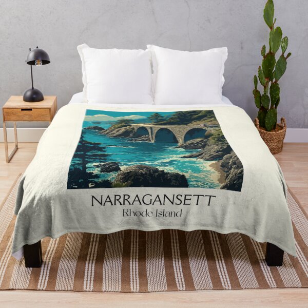 Item preview, Narragansett Rhode Island Retro Travel Design | Coastal Towers Architecture Art designed and sold by TuncGK.