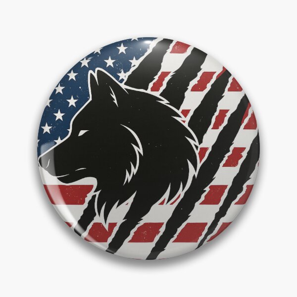 Artikelvorschau, American Wolf Scratch – Minimalistischer Wolf und amerikanische Flagge Scratch entworfen und verkauft von DjokosDisigns.