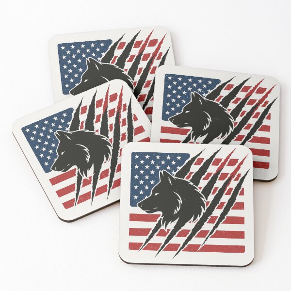Item preview, American Wolf Scratch – Minimalist Wolf and American Flag Scratch designed and sold by DjokosDisigns.