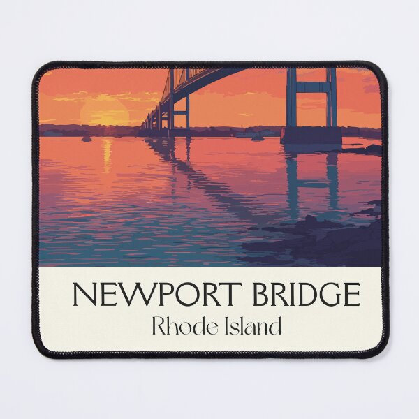 Item preview, Newport Bridge Rhode Island Vintage Travel Art | Sunset Over Pell Bridge Design designed and sold by TuncGK.