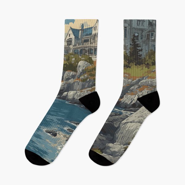 Item preview, Newport Rhode Island Vintage Travel Art | Historic Bannister's Wharf Design designed and sold by TuncGK.