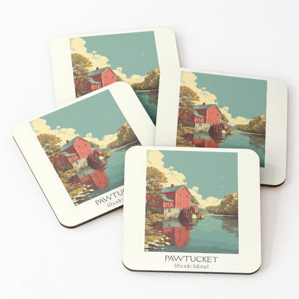 Item preview, Pawtucket Rhode Island Retro Travel Art | Slater Mill Historic Site Illustration designed and sold by TuncGK.
