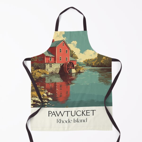 Item preview, Pawtucket Rhode Island Retro Travel Art | Slater Mill Historic Site Illustration designed and sold by TuncGK.