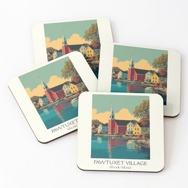 Item preview, Pawtuxet Village Rhode Island Vintage Travel Design | Historic Waterfront Town Art designed and sold by TuncGK.
