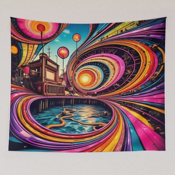 Item preview, Colorful Psychedelic 70s Waves and Swirls Pattern designed and sold by TheDreamAtelier.
