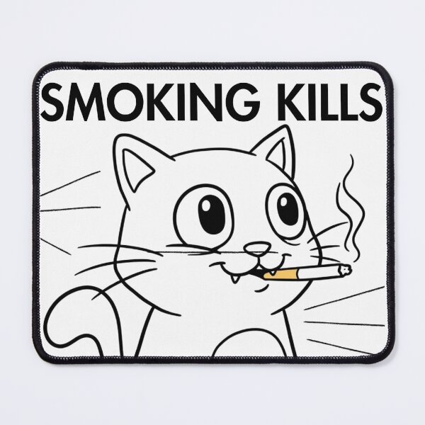 Item preview, Smoking Kills Cat Design : Anti Smoking Quote T-Shirt designed and sold by AlienTechs.