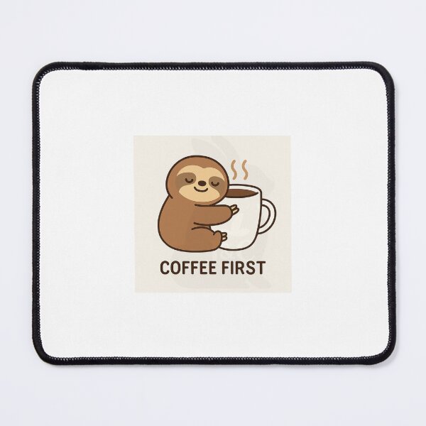 Item preview, ITA: "Coffee First – Bradipo con tazzona di caffè – J&C" ENG: "Coffee First – Sloth with Big Coffee Mug – J&C" designed and sold by JettolaAndC.