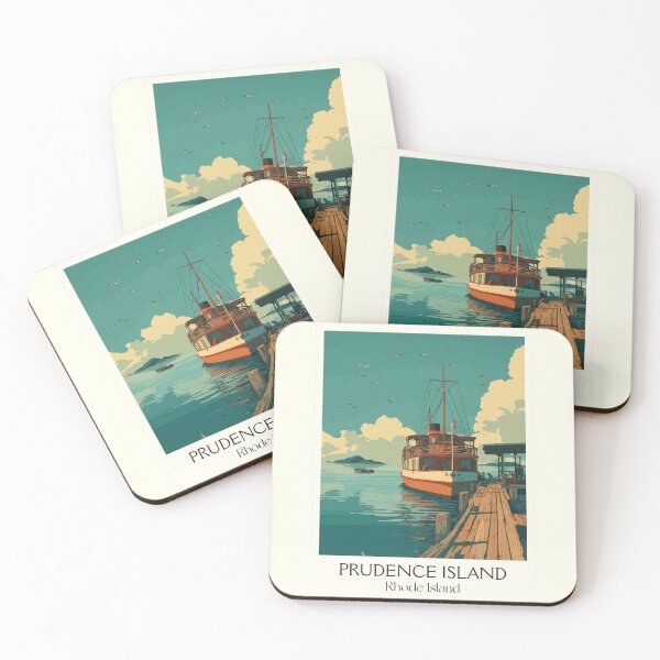 Item preview, Prudence Island Rhode Island Retro Travel Design | Ferry and Narragansett Bay Art designed and sold by TuncGK.