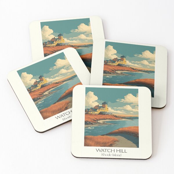 Item preview, Watch Hill Rhode Island Vintage Travel Design | Napatree Point Coastal View Art designed and sold by TuncGK.