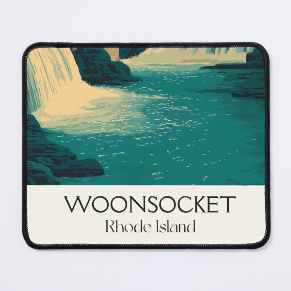 Item preview, Woonsocket Rhode Island Vintage Travel Art | Blackstone River Falls and Mills Design designed and sold by TuncGK.