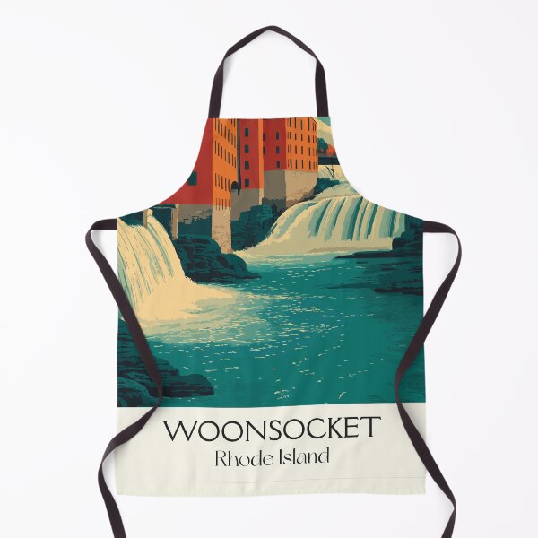 Item preview, Woonsocket Rhode Island Vintage Travel Art | Blackstone River Falls and Mills Design designed and sold by TuncGK.