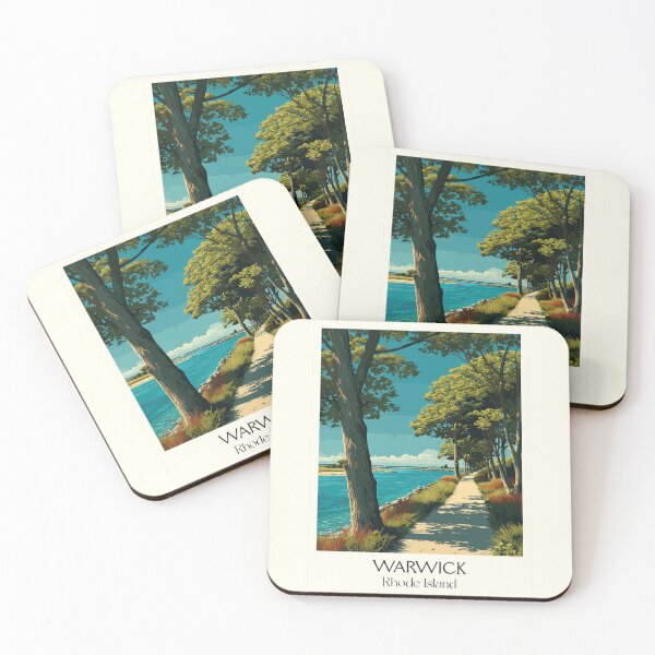 Item preview, Warwick Rhode Island Retro Travel Art | Goddard Memorial State Park Scenery designed and sold by TuncGK.