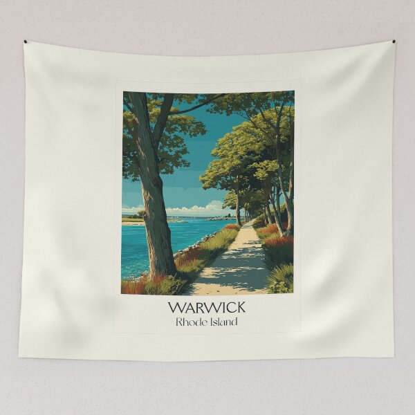 Item preview, Warwick Rhode Island Retro Travel Art | Goddard Memorial State Park Scenery designed and sold by TuncGK.