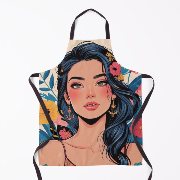 Item preview, Tropical Bloom - Portrait of a Woman with Flowers designed and sold by BohoSoulStudio.