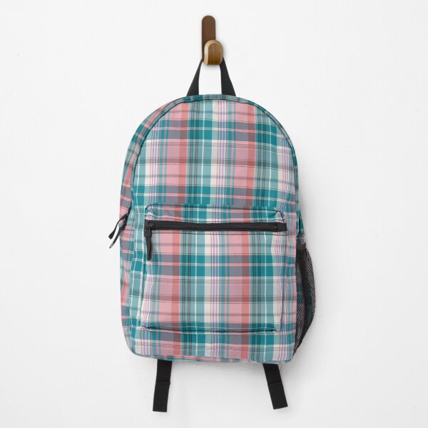 Item preview, Preppy Tartan Plaid in Retro Colors of Teal Blue, Pinks, Black and White designed and sold by This Is Tartan.