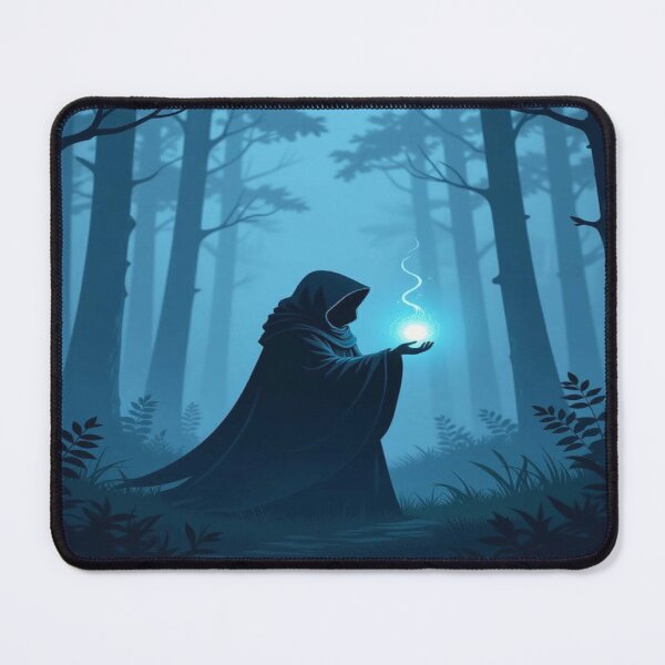 Item preview, Mystical forest scene with magician & orb of light – Fantasy art for dreamers, souls & storytellers worldwide designed and sold by FotoworldEdel.