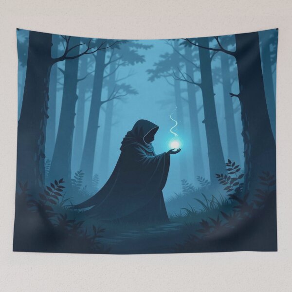 Item preview, Mystical forest scene with magician & orb of light – Fantasy art for dreamers, souls & storytellers worldwide designed and sold by FotoworldEdel.
