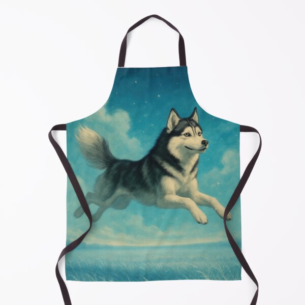 Item preview, Surreal Siberian Husky Flying Fantasy Poster designed and sold by Flying Doggo.