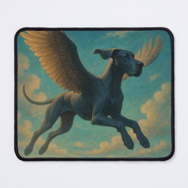 Item preview, Surreal Great Dane Flying Fantasy Poster designed and sold by Flying Doggo.