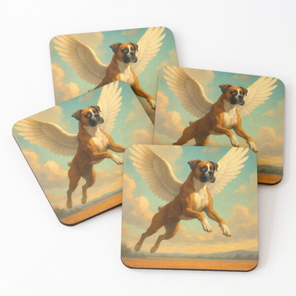 Item preview, Surreal Boxer Flying Fantasy Dream Poster designed and sold by Flying Doggo.