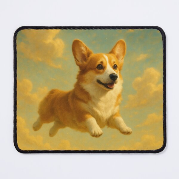 Item preview, Surreal Welsh Corgi Flying Fantasy Poster designed and sold by Flying Doggo.