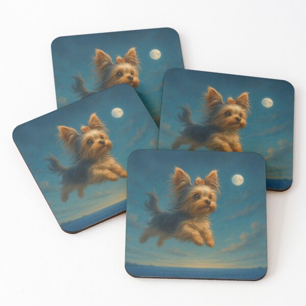 Item preview, Surreal Yorkshire Terrier Flying Fantasy Poster designed and sold by Flying Doggo.