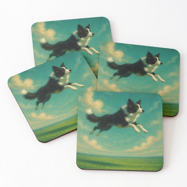Item preview, Surreal Border Collie Flying Fantasy Poster designed and sold by Flying Doggo.