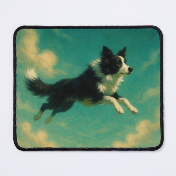 Item preview, Surreal Border Collie Flying Fantasy Poster designed and sold by Flying Doggo.