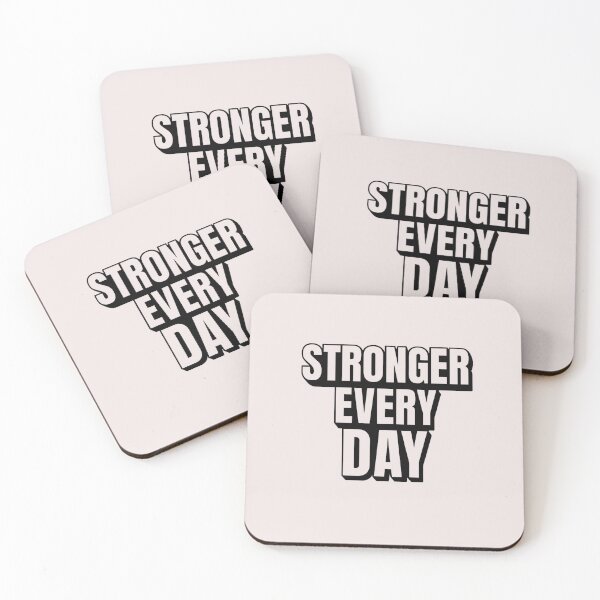 Item preview, Stronger Every Day – Daily Progress Fitness Quote designed and sold by Howling Ink.