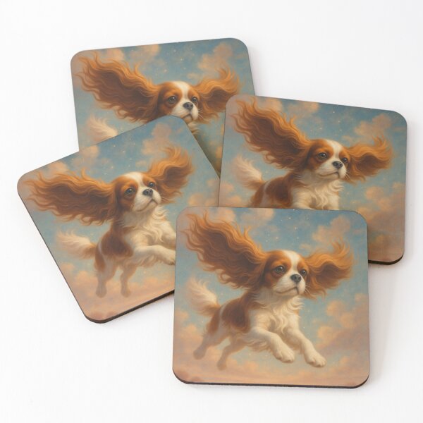 Item preview, Surreal Cavalier Spaniel Flying Fantasy Poster designed and sold by Flying Doggo.