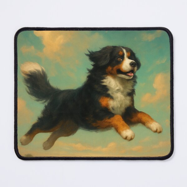 Item preview, Surreal Bernese Mountain Dog Fantasy Poster designed and sold by Flying Doggo.