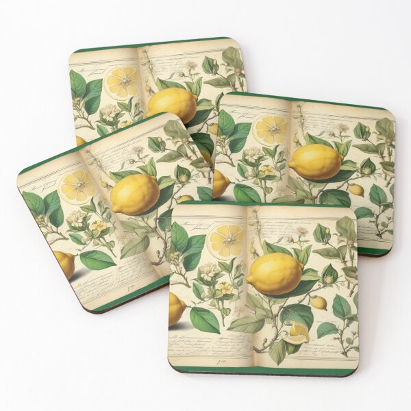 Artikelvorschau, Vintage Lemon Botanical Illustration – Retro Citrus Art entworfen und verkauft von Antik by Schulz.