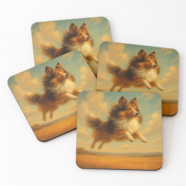 Item preview, Surreal Sheltie Flying Fantasy Dream Poster designed and sold by Flying Doggo.